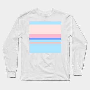 A lovely shape of Powder Blue, Cornflower Blue, Baby Pink, Misty Rose and Pale Rose stripes. Long Sleeve T-Shirt